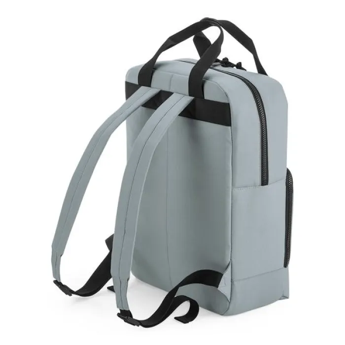 BagBase BG287 Kühlrucksack Pure Grau in Rückansicht mit gepolsterten Schultergurten