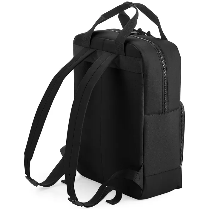 BagBase BG287 Kühlrucksack Schwarz in Rückansicht mit gepolsterten Schultergurten