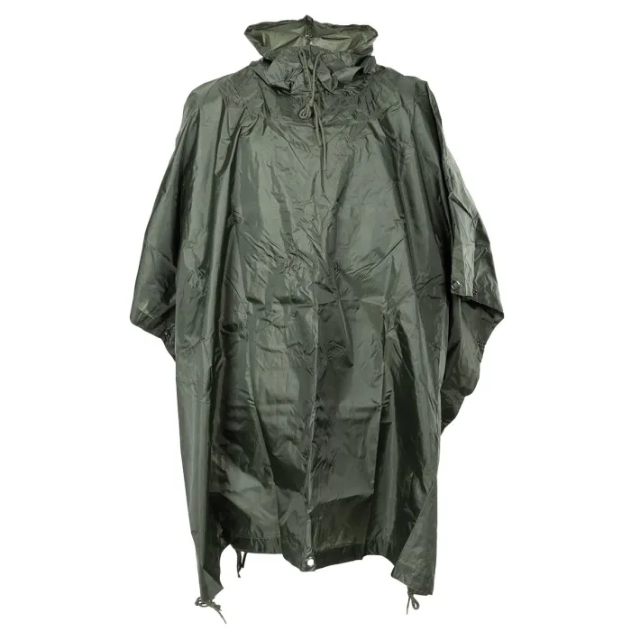 Leichter Regenponcho (300g), Oliv, Rip-Stop-Gewebe, Unigröße (223x144cm)