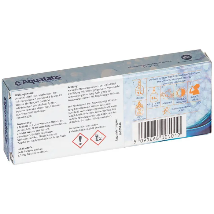Medentech® Aquatabs® 50 Tabletten zur Wasserdesinfektion