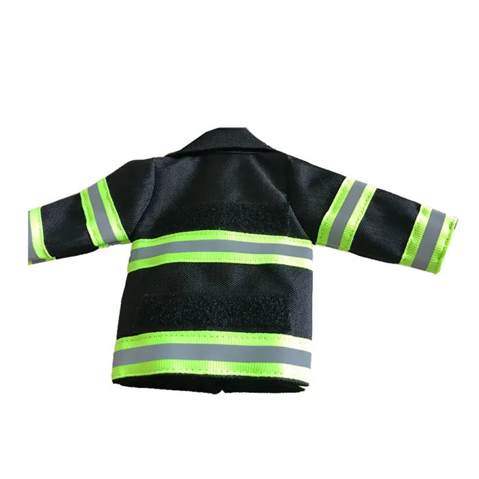 Mini Feuerwehr Jacke mit Reflektorstreifen für Bierflasche / Weinflasche / Thermosflasche