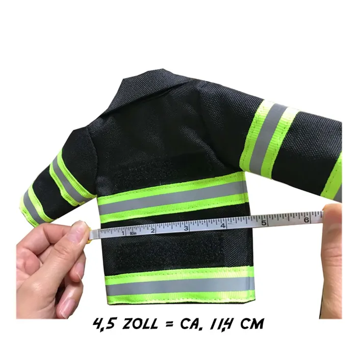 Mini Feuerwehr Jacke mit Reflektorstreifen für Bierflasche / Weinflasche / Thermosflasche