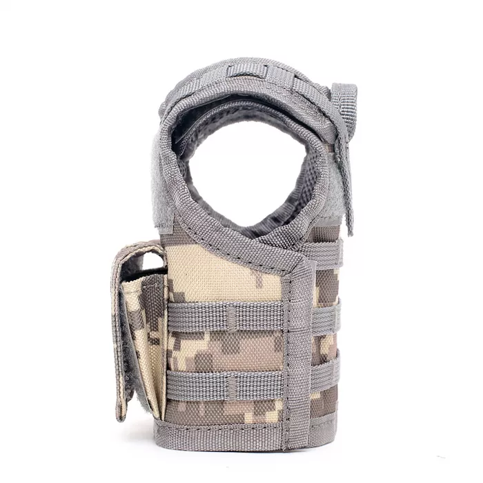 Mini Tactical Schutzweste mit Fronttaschen für Bierflasche / Weinflasche / Thermosflasche - Digital-ACU