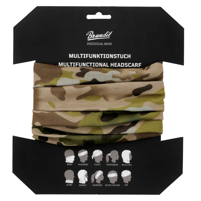 Multifunktionstuch (Schlauchschal) für Kopf, Gesicht, Hals - Einheitsgröße - Tactical Camouflage