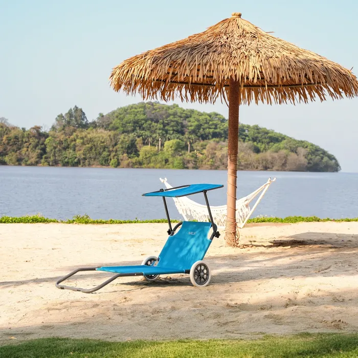 NC3307 Liegestuhl in Blau Größe 148x52x57cm