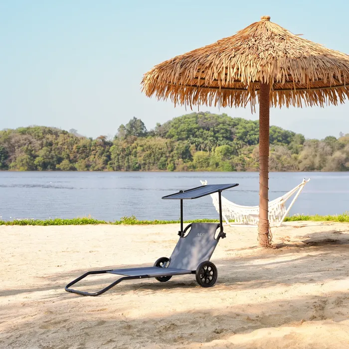 NC3307 Liegestuhl in Grau Größe 148x52x57cm