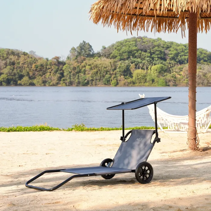 NC3307 Liegestuhl in Grau Größe 148x52x57cm