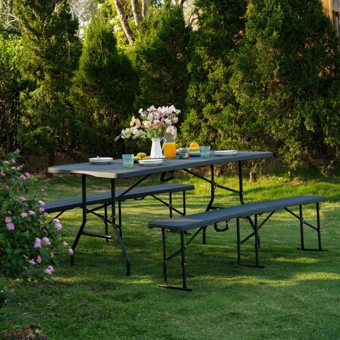 NC3404 Klappbare Gartenbank 183cm in Anthrazit