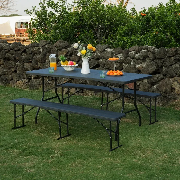 NC3404 Klappbare Gartenbank 183cm in Anthrazit