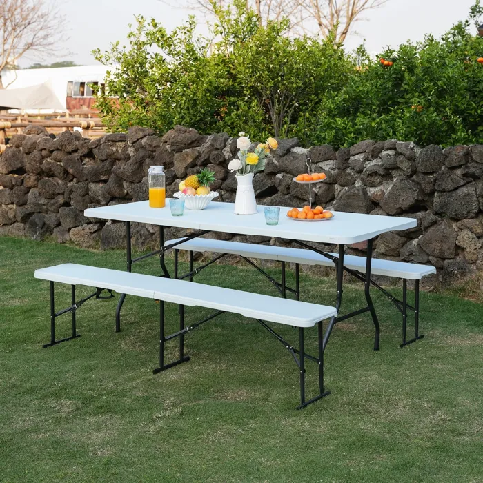 NC3404 Klappbare Gartenbank 183cm in Weiss