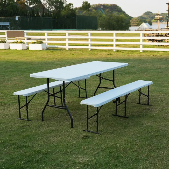 NC3404 Klappbare Gartenbank 183cm in Weiss