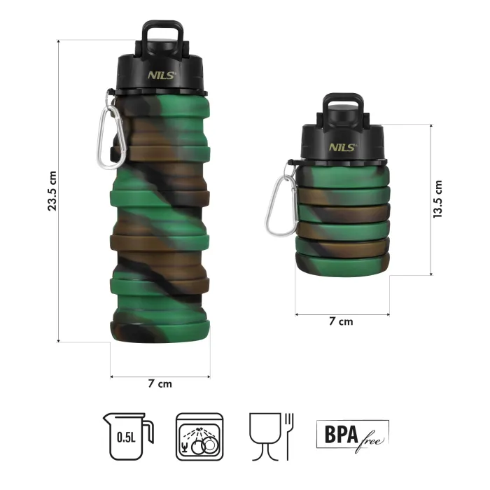 NC4106  Silikon-Trinkflasche, Faltbar, 500 ml