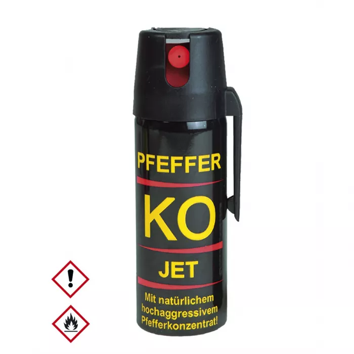 Pfefferspray K.O. JET Direktstrahl – 50ml - 11 % OC / 2,5 Mio. Scoville