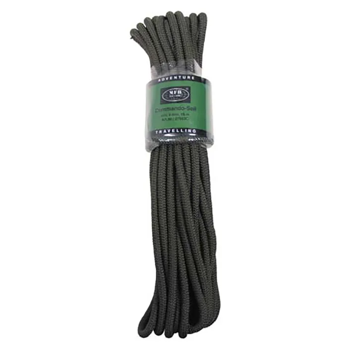 Seil, oliv, 9 mm, 15 Meter  Material: Polypropylen  0,60€/m  *** Achtung: Kein Kletterseil ! ***