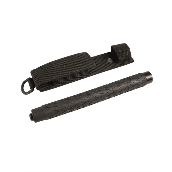 Teleskop Schlagstock, 25,5/66cm, Schwarz + Gürtelholster