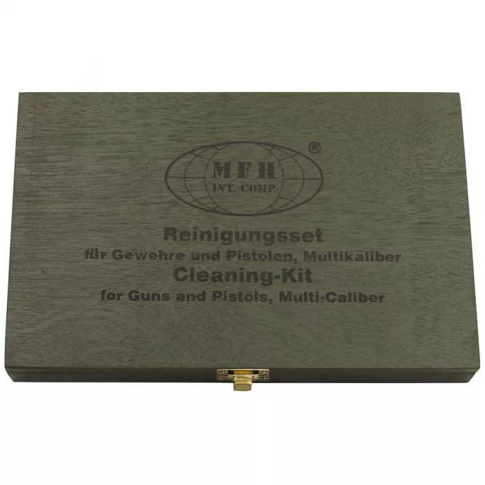 Waffen Reinigungsset, Multikaliber, 24 tlg. + Holzbox