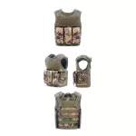 Mini Tactical Schutzweste mit Fronttaschen für Bierflasche / Weinflasche / Thermosflasche - Digital-Woodland