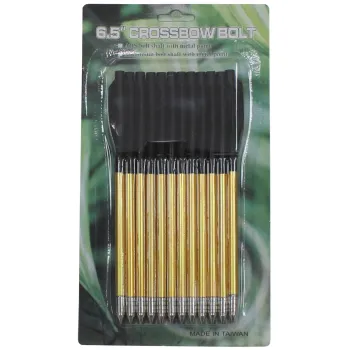 12 St.-Pack Aluminiumpfeile für Armbrüste 80lbs, 6,5 Zoll, Farbe: Gold/Silber/Schwarz