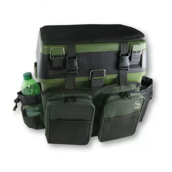 Behr Trendex Superbox - gepolsterter Sitz, 4 Boxen, viele Taschen, Rucksackgurte - Grün / Schwarz / Oliv