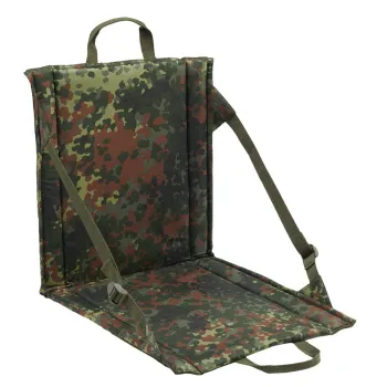 Faltsitz mit Tragegriff + Netztasche für 2 Getränkeflaschen - BW Flecktarn