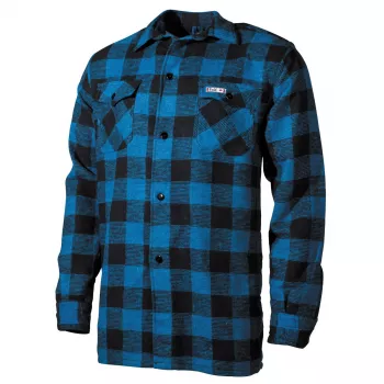 Holzfällerhemd, schwere Qualität, Blau / Schwarz kariert, Größe 3XL