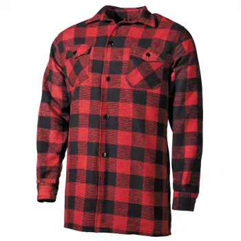 Holzfällerhemd, schwere Qualität, Rot / Schwarz kariert, Größe M