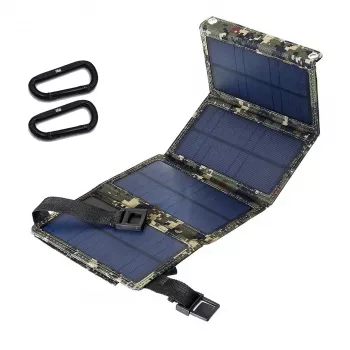 Kleines faltbares Solarpanel mit USB-Anschluss 10-20 Watt in Digital Camo Green