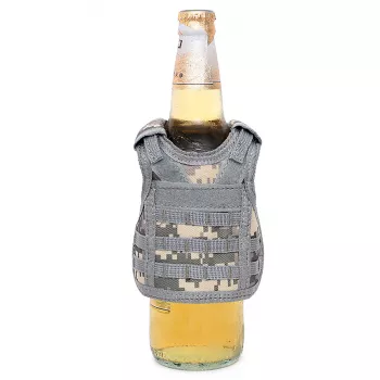 Mini Schutzweste für Bierflasche / Weinflasche / Thermosflasche - Digital-ACU