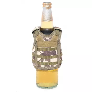 Mini Schutzweste für Bierflasche / Weinflasche / Thermosflasche - Digital-Desert