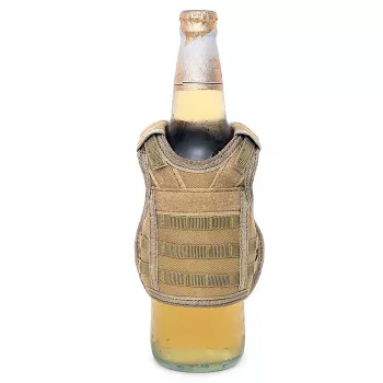 Mini Schutzweste für Bierflasche / Weinflasche / Thermosflasche - Sand