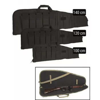 Rifle Case / Gewehrtasche mit Tragegurt, Schwarz, 100 cm, mit Abschließvorrichtung